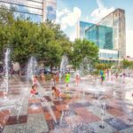 Splash pad at Discovery Green