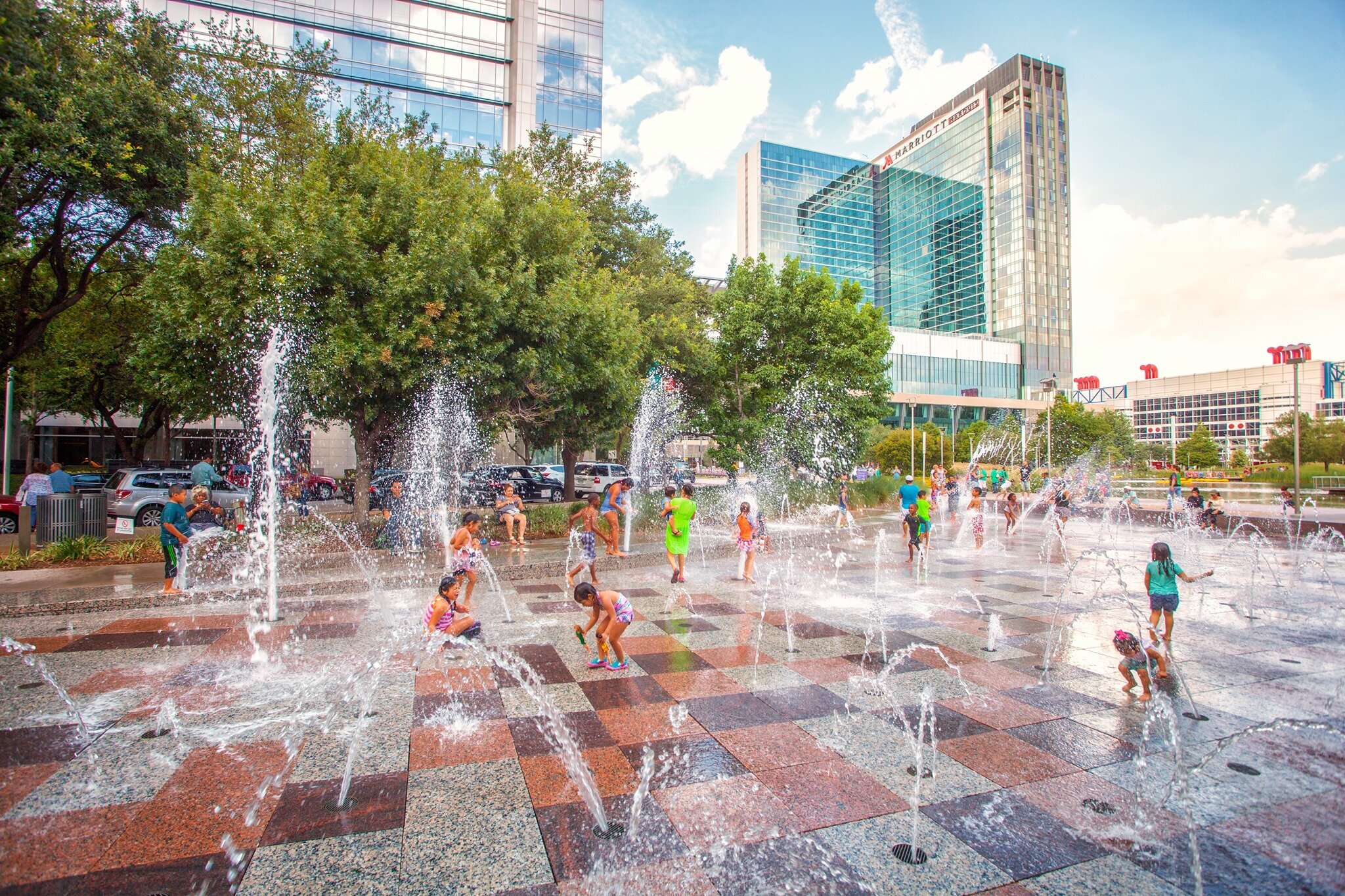 Splash pad at Discovery Green