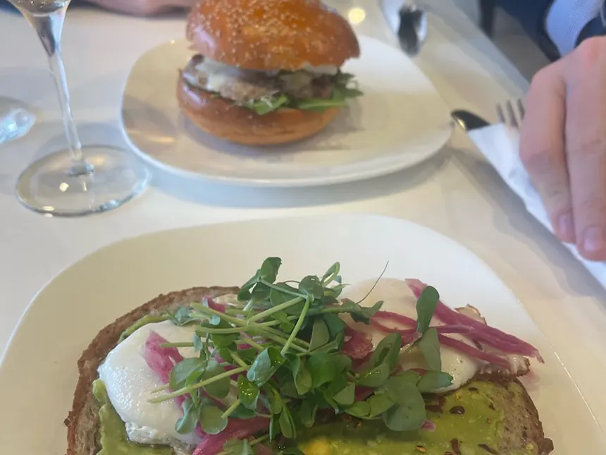 Avocado and egg on toast at Common Bond.