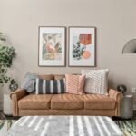 Comfortable living room in Lodgeur furnished apartment at Elan Med Center.