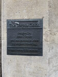 Corpus Chronophage sign in Cambridge