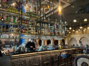 bar in the upscale Musaafer restaurant in Houston's Galleria Mall
