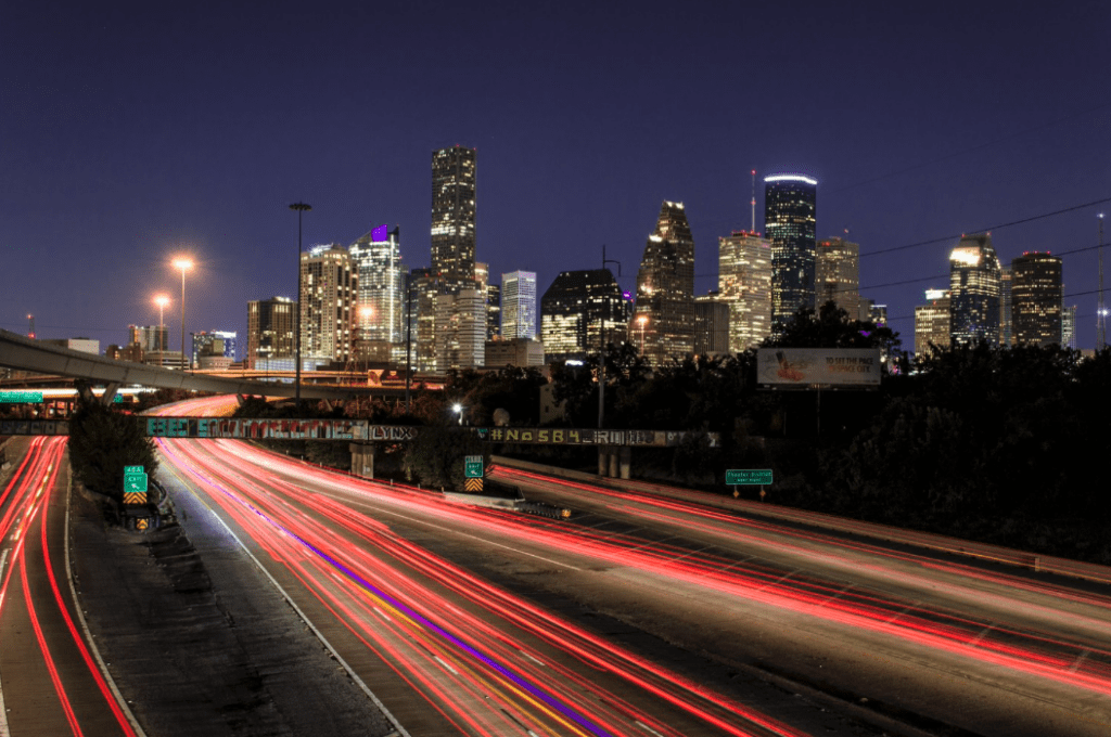 Houston skyline at night