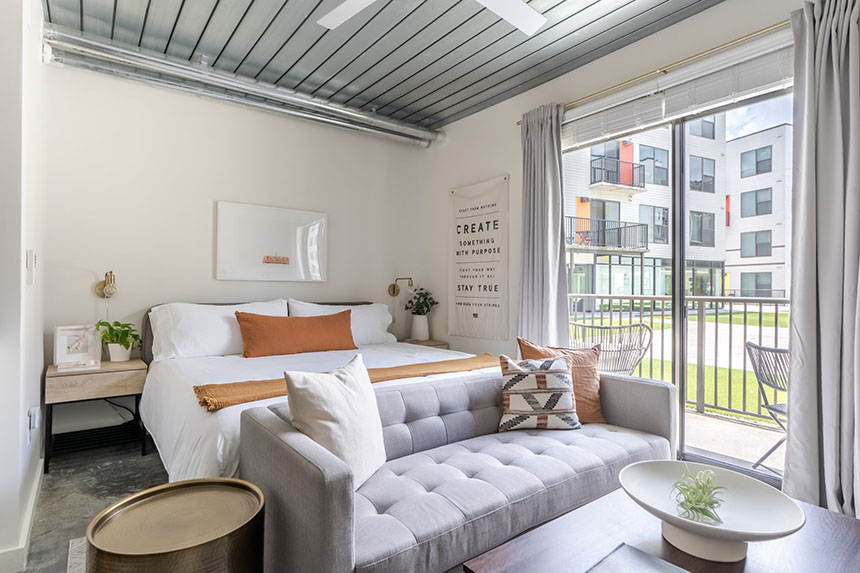 Fully furnished studio apartment at Mid Main Lofts in Midtown