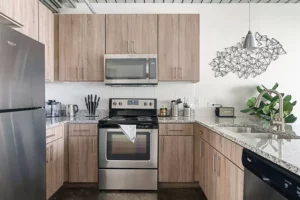 Fully-equipped kitchen at Lodgeur at Mid Main Lofts