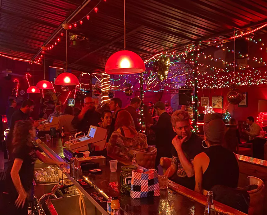 bar full of people at night