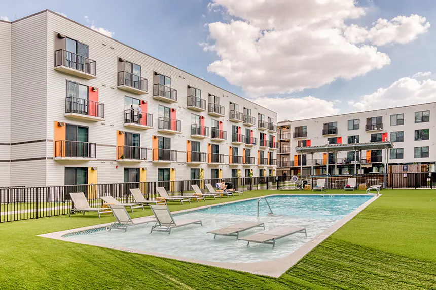 Communities with hotel-style amenities such as pools and 24/7 gyms will attract new residents looking for flexibility and convenience