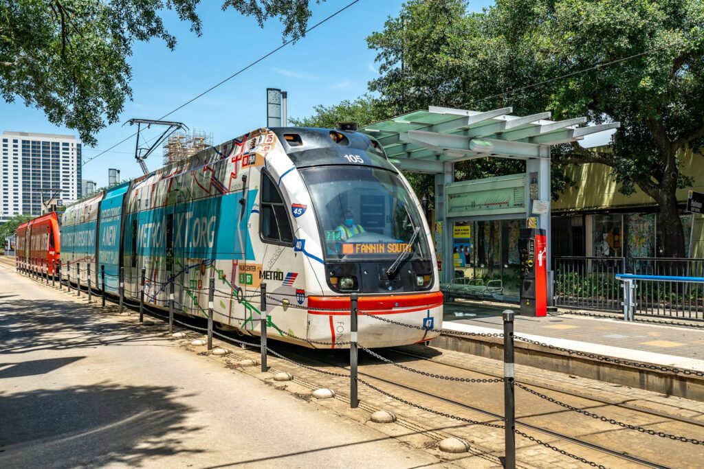 Houston MetroRail Red Line at Ensemble Station in Midtown