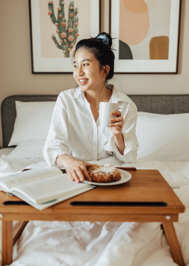 woman with a bed tray at Elan Med Center