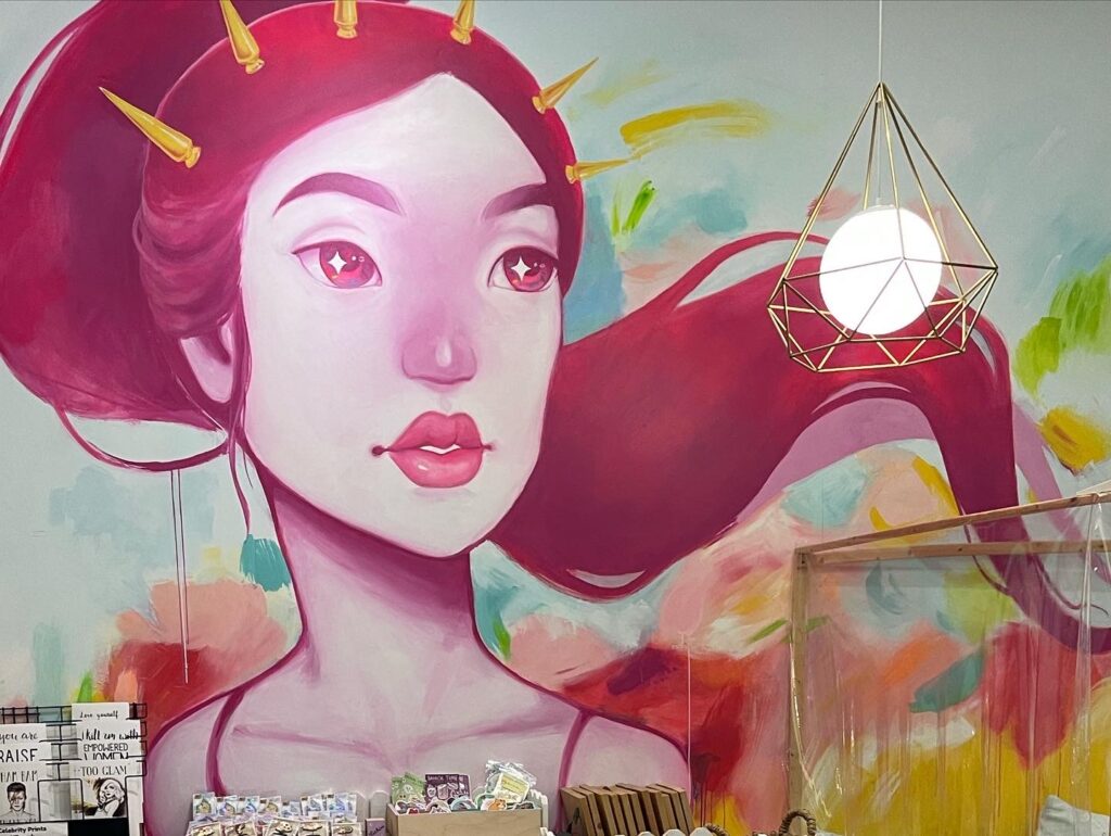 Mural in Honey Art Cafe