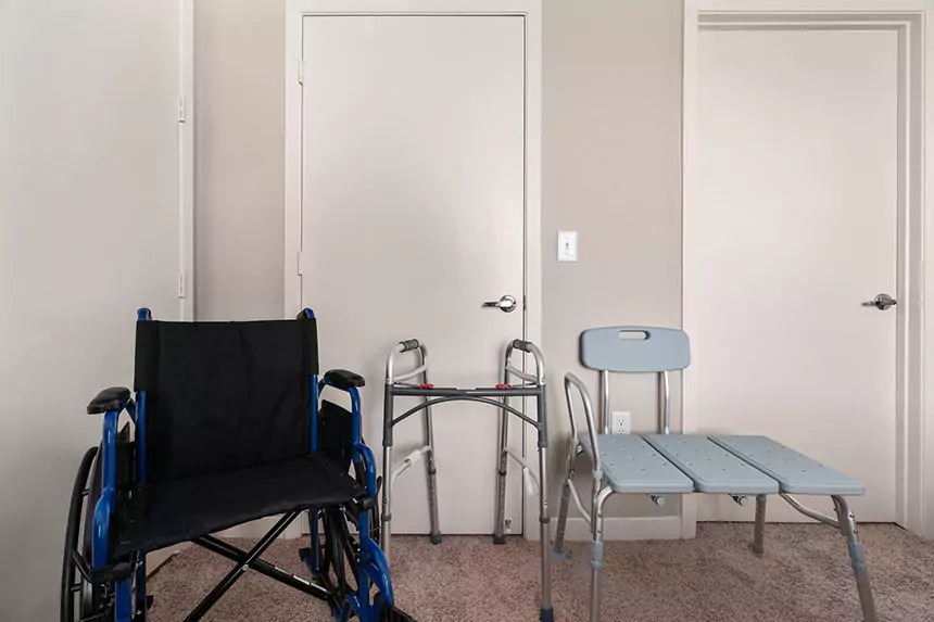 wheelchair, walker and shower chair