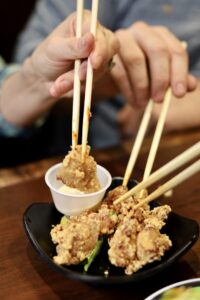 Chicken karrage and dipping sauce