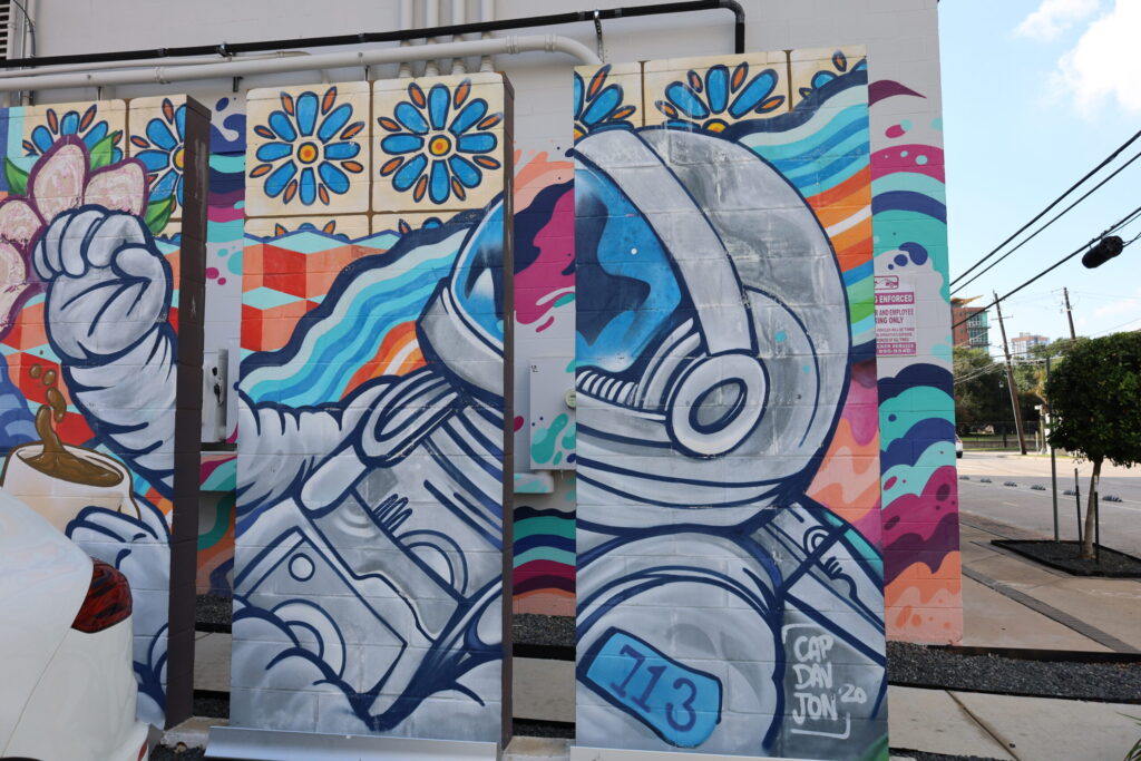 An astronaut mural