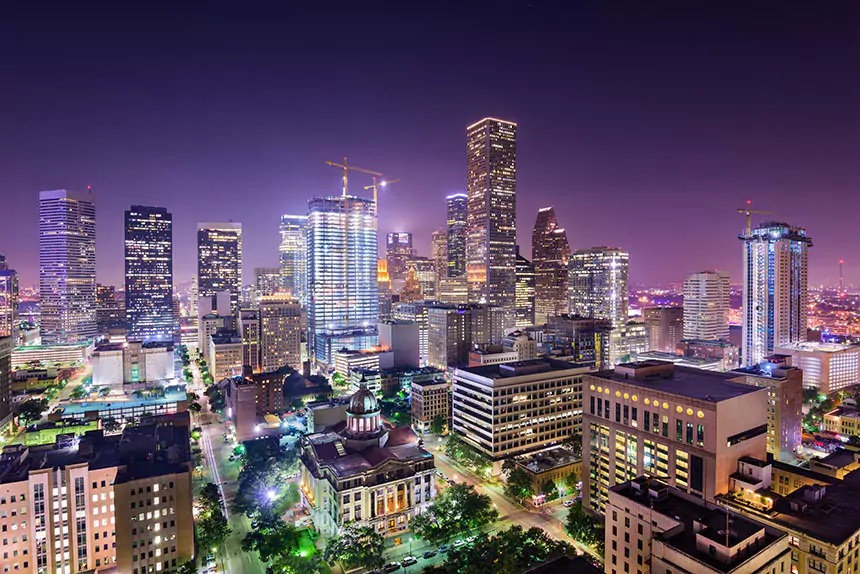 Houston skyline at night