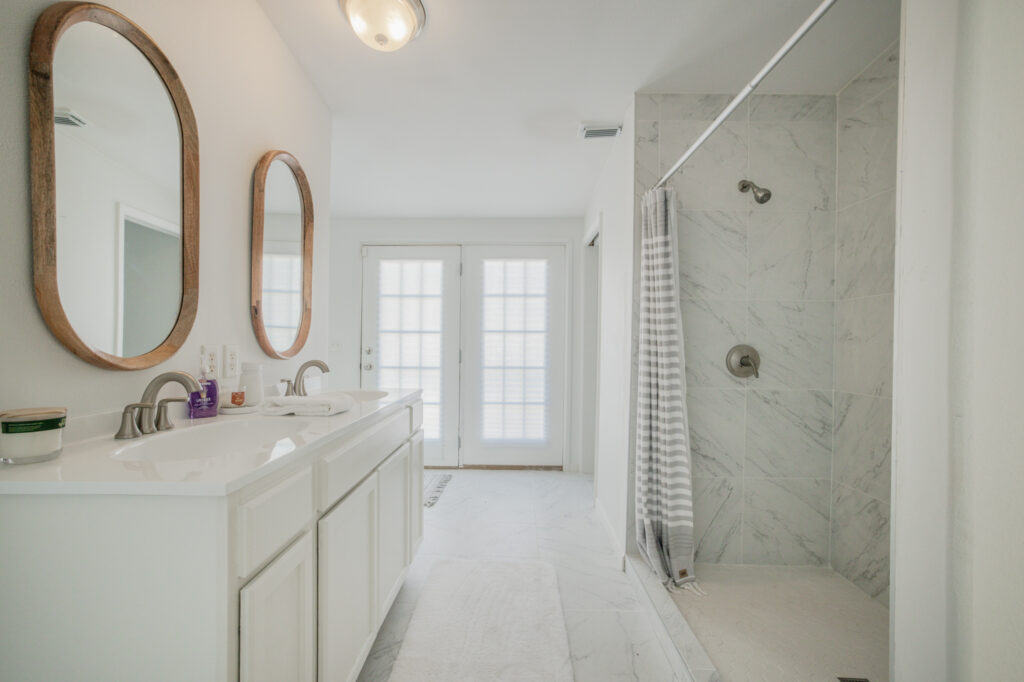 bathroom at the OTX Bungalow on Lake Travis