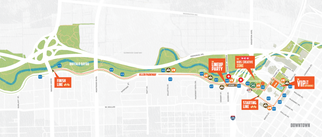 Parade Route for Houston's Art Car Parade