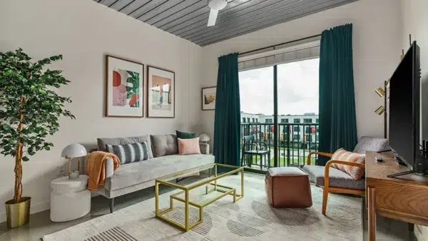Luxury living room in a fully furnished apartment in Houston TX