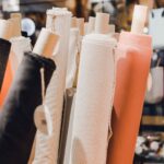 bolts of quilting fabric