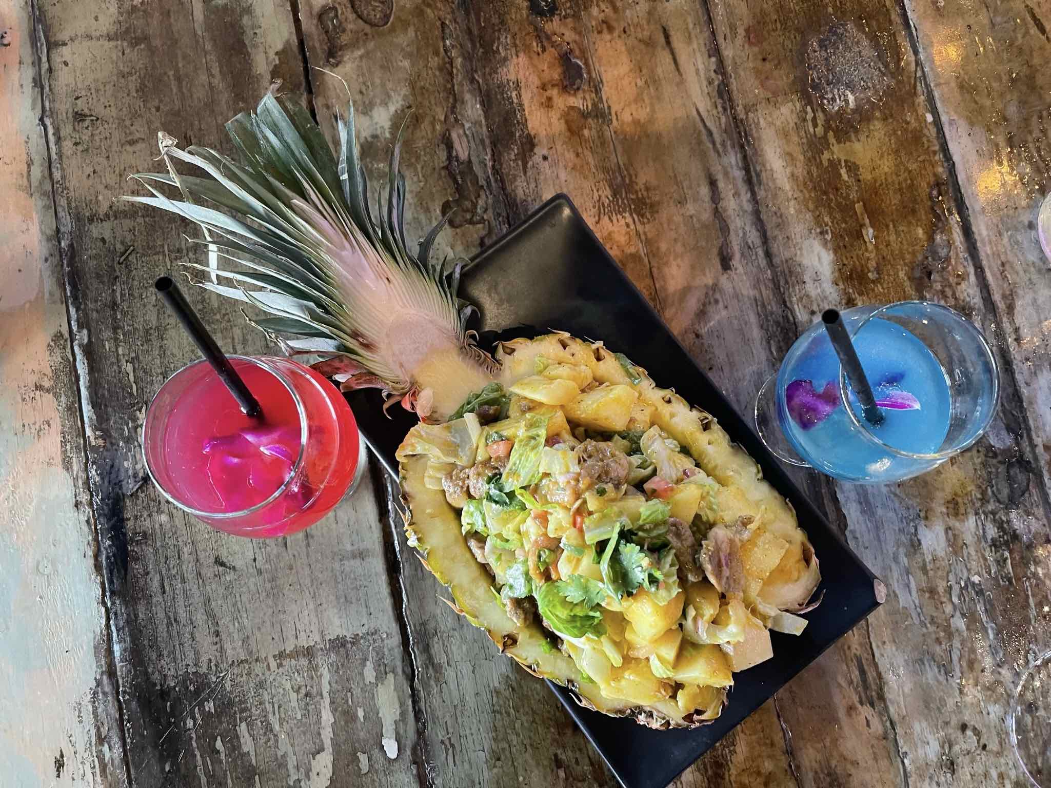 Pineapple fried rice and cocktails at Holman Draft Hall