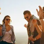 Friends having a good time under the sun