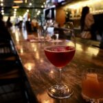 Drinks on a bar counter in Midtown, Houston