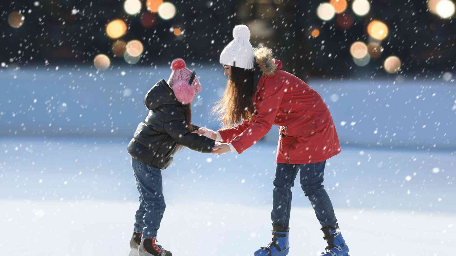 skating in the snow