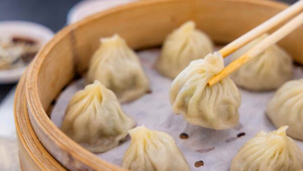 steaming dumplings at Wanna Bao in Midtown