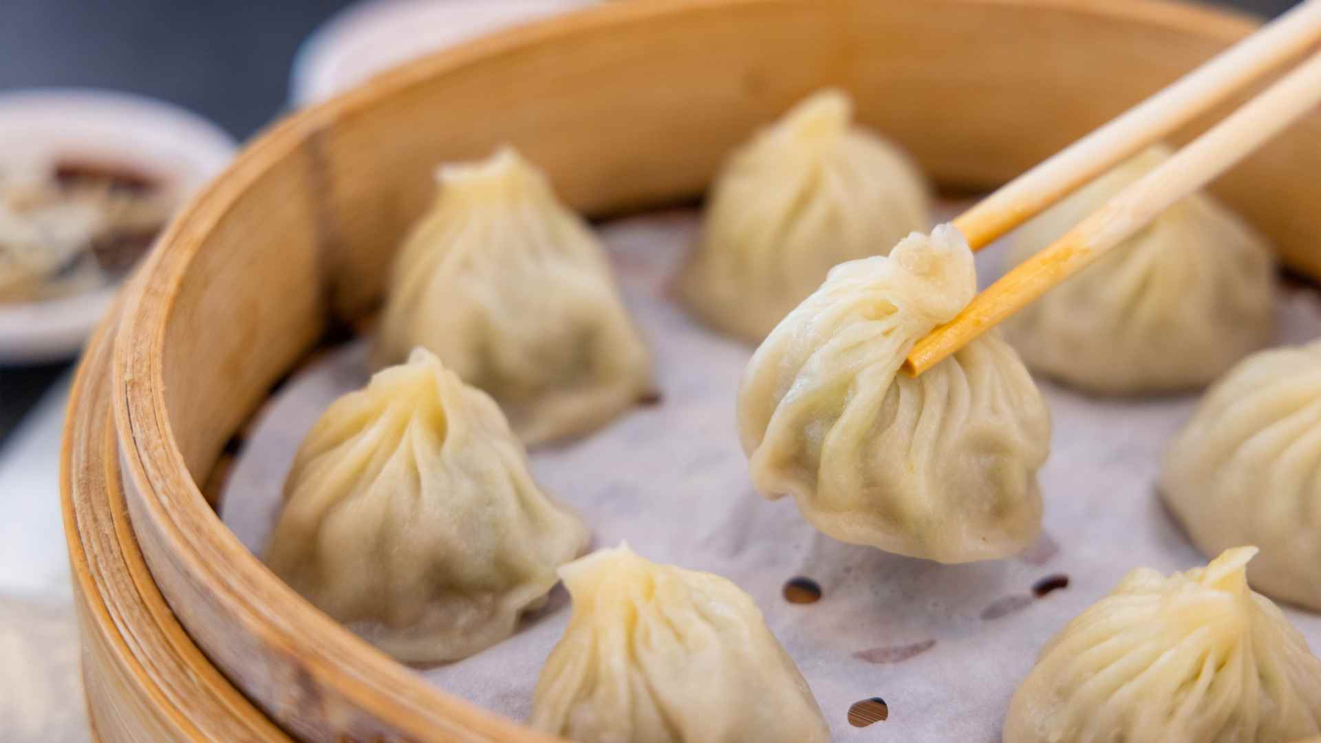 steaming dumplings at Wanna Bao in Midtown