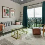 Luxury living room in a fully furnished apartment in Houston TX