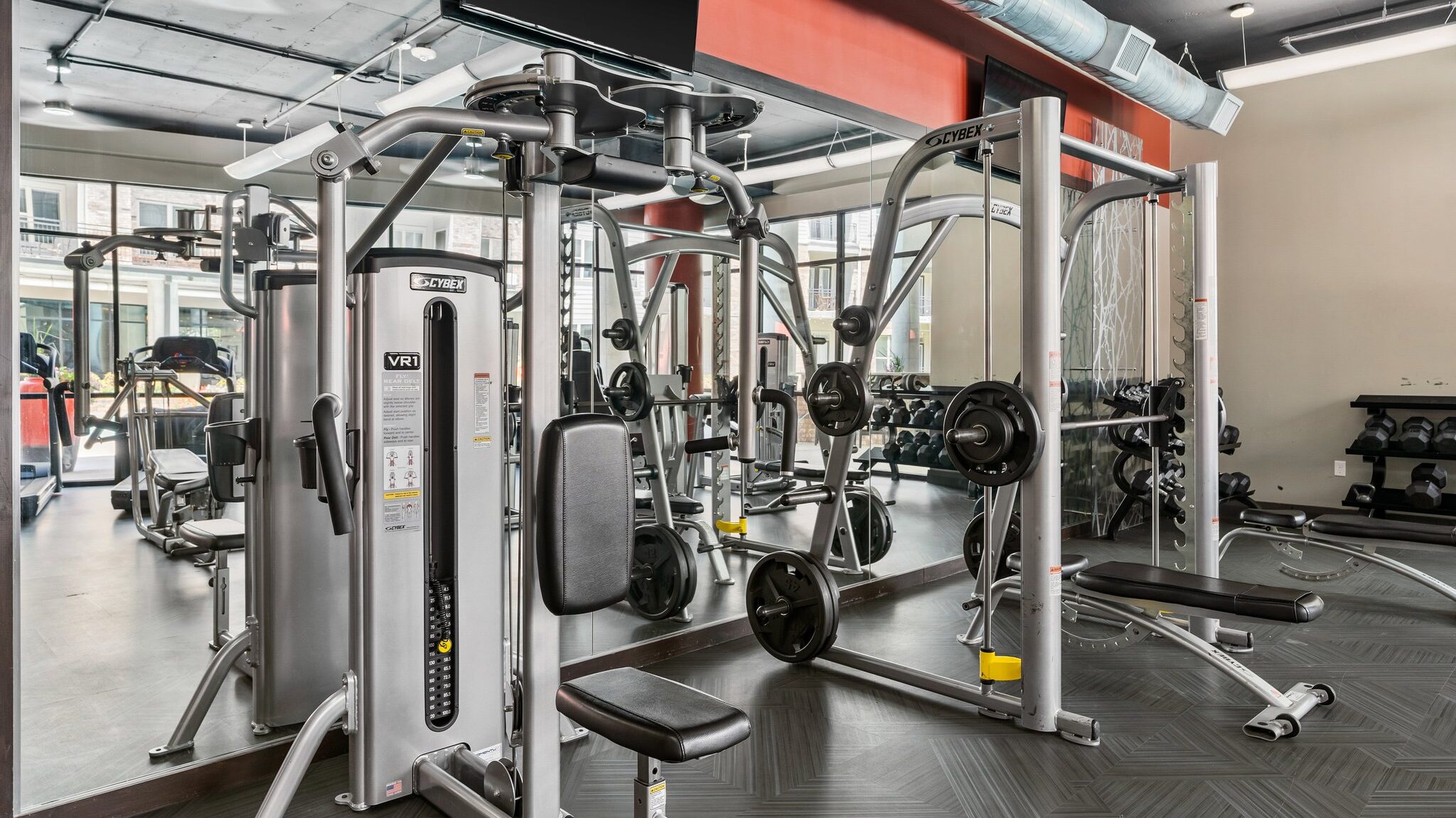 The strength conditioning equipment in the gym at Elan Med Center