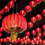 Lunar New Year red lanterns