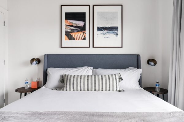 Lodgeur fully furnished bedroom with king-sized bed