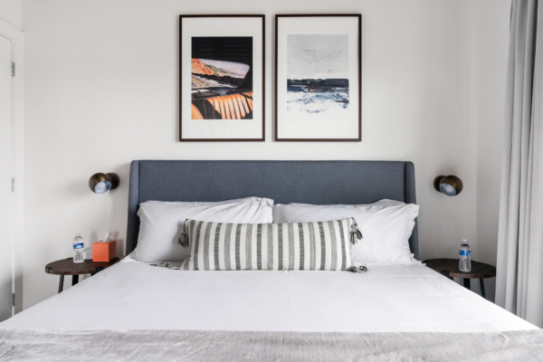 Lodgeur fully furnished bedroom with king-sized bed