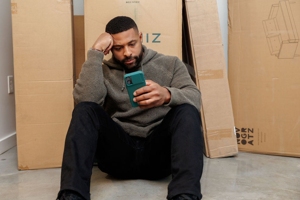 man who needs to be rescued from moving