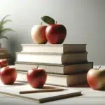 apples on books