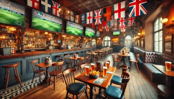English soccer pub