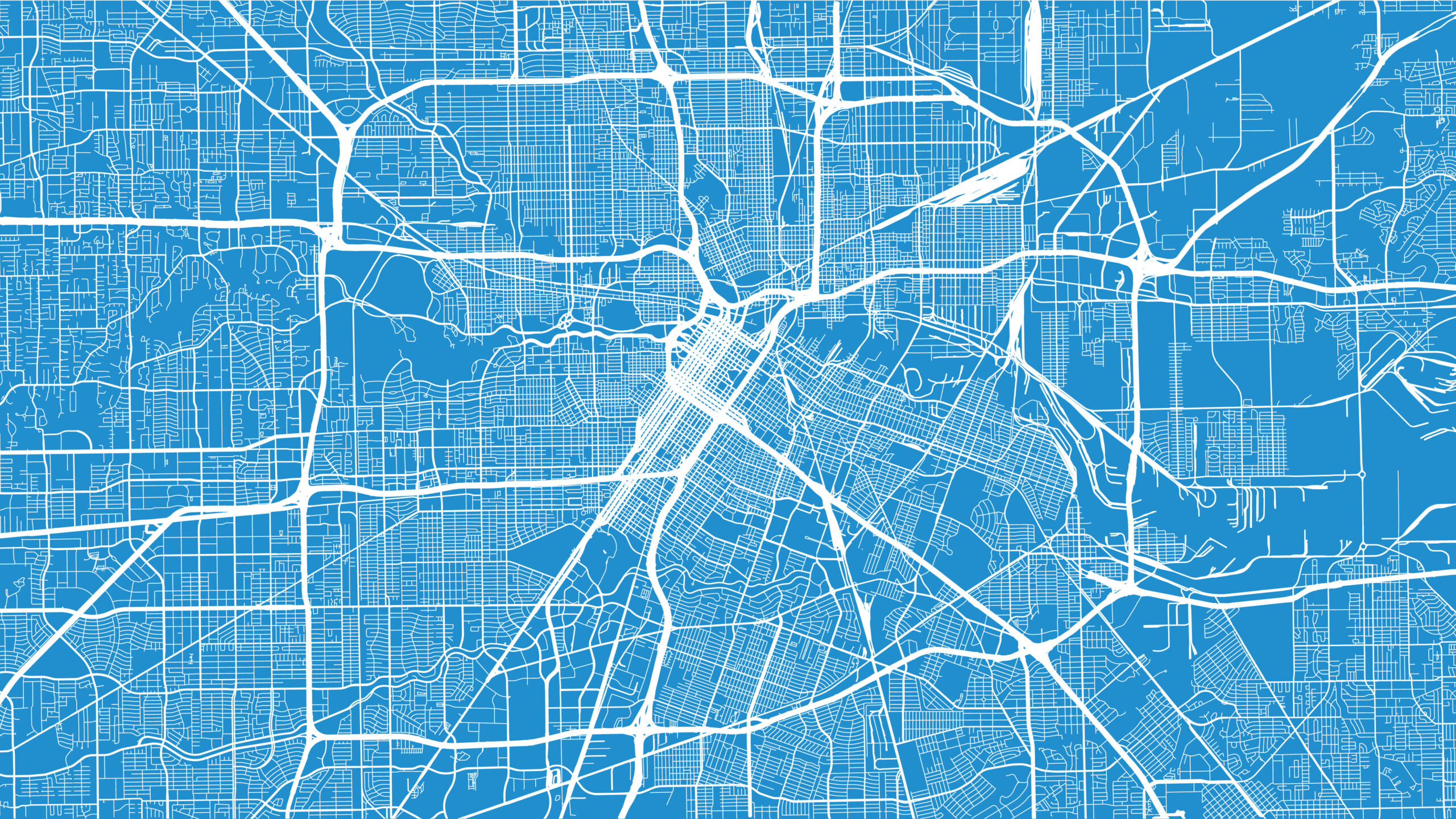 Blue and white Houston map