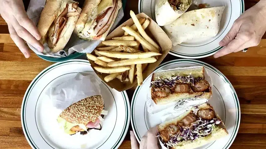 Winnie's sandwiches and fries