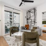 A two bedroom apartments living room at Lodgeur Energy Corridor